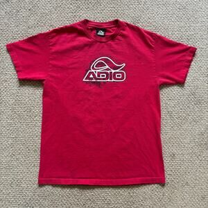 vintage y2k 2000s adio footwear skate tshirt red large emo grunge goth